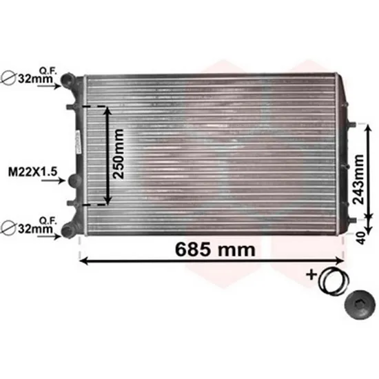 Radiator Motor SEAT IBIZA 3 2003->2009 Radiator apa toate modelele benzina/diesel manuala /automata +/-AC 63x41 Perioada 2002 2003 2004 2005 2006 2007 2008 2009