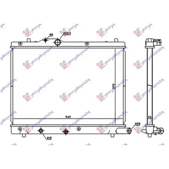 Radiator Motor SUZUKI SWIFT 3 2005->2010 Radiator apa 1.3 DDiS diesel 378x545x27 MAGYAR Perioada 2005 2006 2007 2008 2009 2010 2011