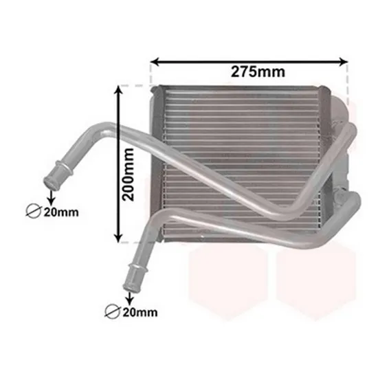 Radiator Incalzire VW TRANSPORTER T5 2003->2015 Calorifer (BR) (210x190x26) Perioada 2003 2004 2005 2006 2007 2008 2009 2010 2011 2012 2013 2014