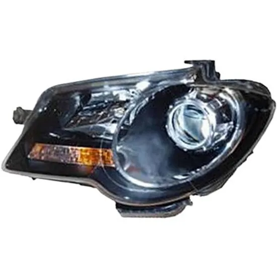 Far stanga VW TOURAN 2003->2010 perioada 2003 2004 2005 2006 2007 de la an de fabricatie 09/2006, cu motor reglaj, fumuriu, semnal galben, cu reglaj electric, cu bec H7/H7