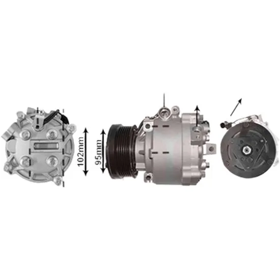 Compresor aer conditionat MITSUBISHI OUTLANDER 2 2006->2012 pentru 2.4 4WD, 2.4 4WD, 2.4 Mivec 4WD , perioada 2007 2008 2009 2010 2011 2012