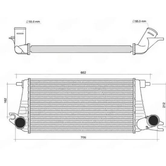 Intercooler MINI MINI COOPER R56 2006->2013 Radiator intercooler 1.6 SX JCW benzina (510x261) Perioada 2006 2007 2008 2009 2010 2011