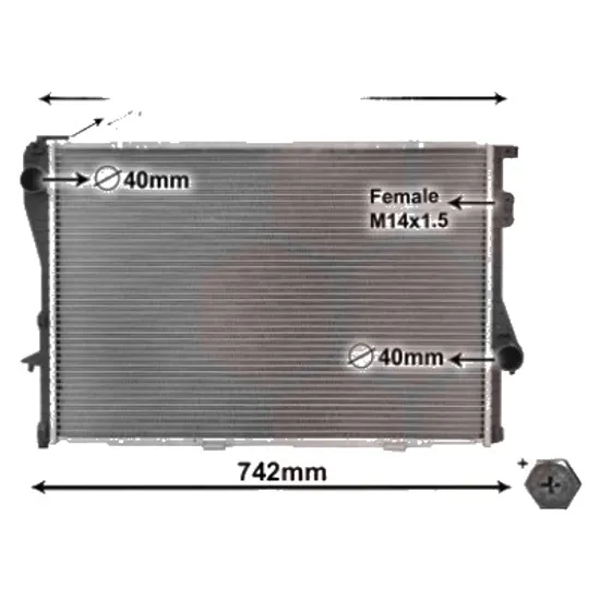 Radiator apa BMW 5 E39 1995->2003 pentru 520 i, perioada 1996 1997 1998 1999 2000 2001 2002 2003