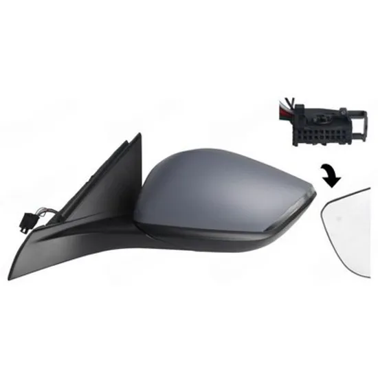 Oglinda PEUGEOT 308 3 2021-> Oglinda exterioara electrica cu incalzire cu rabatare electrica pentru vopsit (cu semnal LED si lampa podea si senzor banda) (18H10P) STANGA Perioada 2021 2022 2023 2024 2025