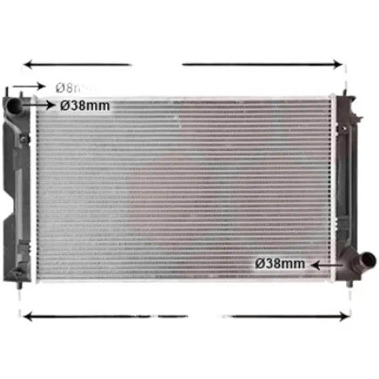 Radiator apa TOYOTA AVENSIS T25 2003->2008 2.0 D-4D 85KW 116CP , pentru motor 1CD-FTV perioada 2003 2004,2005,2006,2007 2008