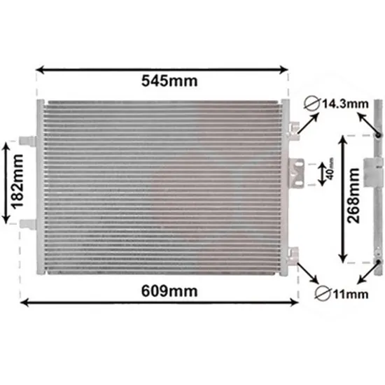 Radiator aer conditionat RENAULT TWINGO 3 2014-> pentru 1.0 SCe 65 , perioada 2019 2020 2021 2022 2023 2024