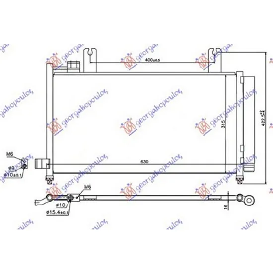 Radiator Aer Conditionat SUZUKI SX4 2006-> Radiator aer conditionat 2,0 JTD 63x31 5x16 Perioada 2006 2007 2008 2009 2010 2011 2012