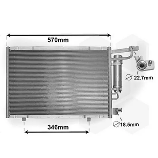 Radiator Aer Conditionat FORD FIESTA 5 JH 2008->2017 Radiator aer conditionat benzina 1,5 TDCI (57x35) Perioada 2008 2009 2010 2011 2012 2013