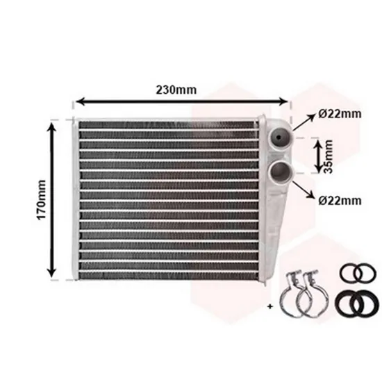 Radiator Incalzire MINI COUNTRYMAN R60 2010->2016 Calorifer B cu /fara aer conditionat 183x160 Perioada 2010 2011 2012 2013 2014 2015 2016