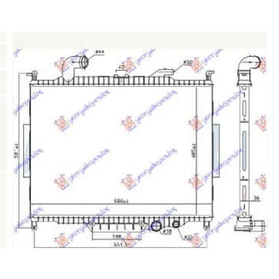 Radiator Motor LAND ROVER RANGE ROVER 3 2002->2012 Radiator apa 4.4 TD diesel AUTOM. (485x685) Perioada 2002 2003 2004 2005 2006 2007 2008 2009 2010 2011 2012