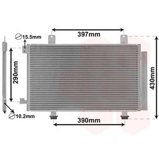 Radiator Aer Conditionat FIAT SEDICI 2006->2014 Radiator aer conditionat benzina/ diesel (59x34x1.6) Perioada 2006 2007 2008 2009 2010 2011 2012 2013 2014