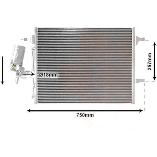 Radiator aer conditionat RENAULT SYMBOL 2 2008->2013 1.4 55KW 75CP , pentru motor K7J 700 perioada 2008 2009,2010,2011,2012,2013 2014