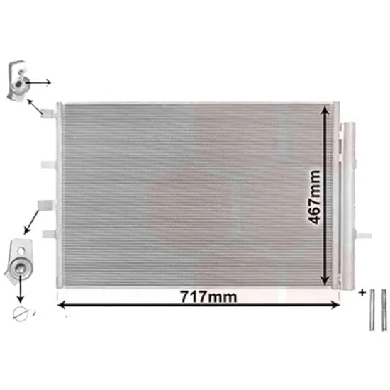 Radiator aer conditionat DACIA LOGAN MCV 1 2007->2013 1.4 55KW 75CP , pentru motor K7J 710 perioada 2007 2008,2009,2010,2011 2012
