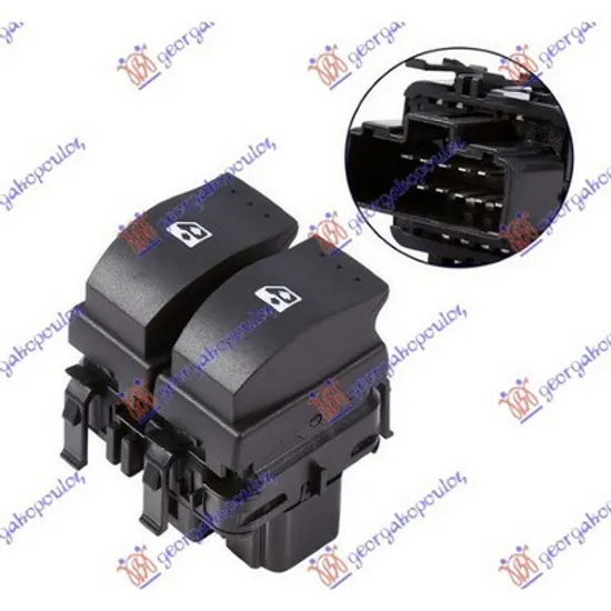 Butoane Usa RENAULT CLIO 2 1998->2012 Comutator usa fata dublu 10 pini stanga Perioada 1998 1999 2000 2001 2002 2003 2004 2005 2006 2007