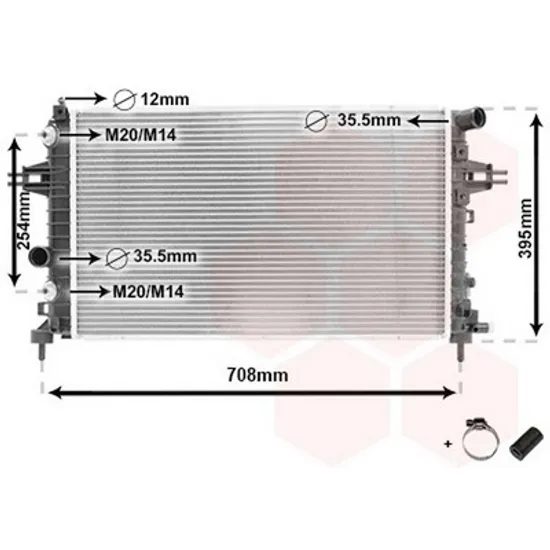 Radiator Motor OPEL ZAFIRA B 2005->2015 Radiator apa pentru 1 4 - 1 8cc 16V cu/fara aer conditionat 60x37 Perioada 2005 2006 2007 2008 2009 2010 2011