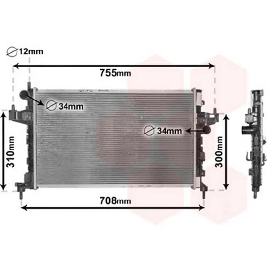 Radiator Motor OPEL TIGRA TwinTop 2004->2010 Radiator apa 1.3CDTi/1.7DTi 60x35 BEHR Perioada 2004 2005 2006 2007 2008 2009 2010