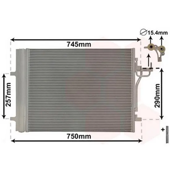 Radiator Aer Conditionat FORD FOCUS 3 2010->2019 Radiator aer conditionat 1.6 TDCI ECONETIC 62.6x47.0x1.6 Perioada 2011 2012 2013 2014