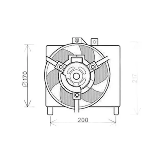 Ventilator Motor SMART FORTWO cupe 450 2004->2007 Electroventilator INTERCOOLER 17cm benzina-DIESEL, Perioada 1998 1999 2000 2001 2002 2003 2004 2005 2006 2007