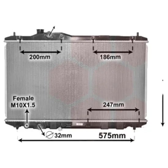 Radiator apa HONDA CIVIC 9 2011-> 1.8 104KW 141CP , pentru motor R18Z1, R18Z4 perioada 2012 2013,2014,2015,2016 2017