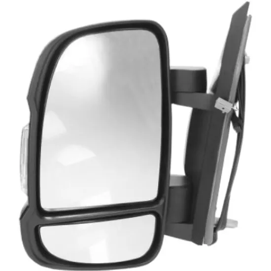 Oglinda exterioara stanga PEUGEOT BOXER 2006-> perioada 2011 2012 2013 2014 2015 2016 pana la an de fabricatie 2014, cu semnal, lungime cm 8, brat oglinda scurt, cu incalzire, cu senzor de temperatura, pana la sarcina max 3500,
