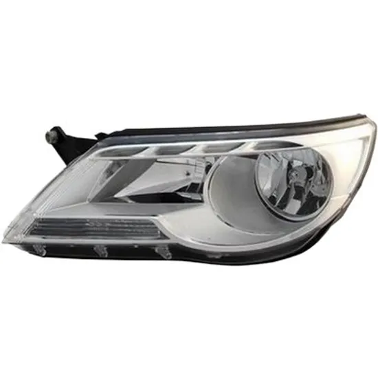 Far stanga VW TIGUAN 5N 2007->2018 perioada 2008 2009 pana la an de fabricatie 2012, cu motor reglaj, semnal transparent, cu reglaj electric, cu bec H7/H7