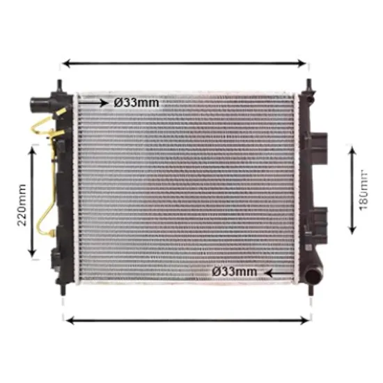 Radiator apa HYUNDAI i10 2013->2020 pentru 1,0 LPG, perioada 2014 2015 2016 2017 2018 2019