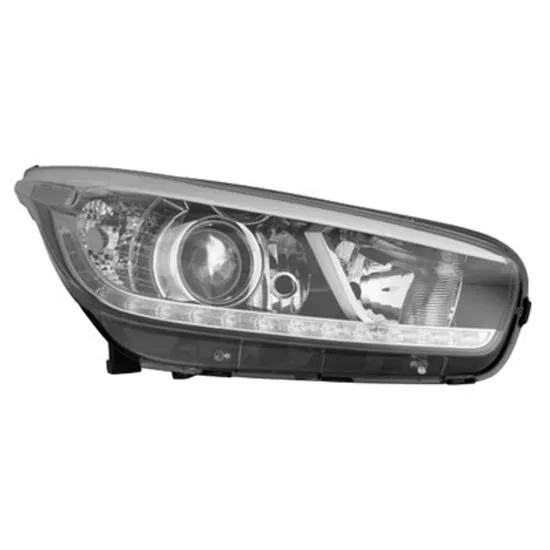 Faruri KIA CEED 2012->2018 Far pentru 5 usi reglaj electric negru cu daylight LED (E) (cu motor) (DEPO) dreapta Perioada 2012 2013 2014 2015