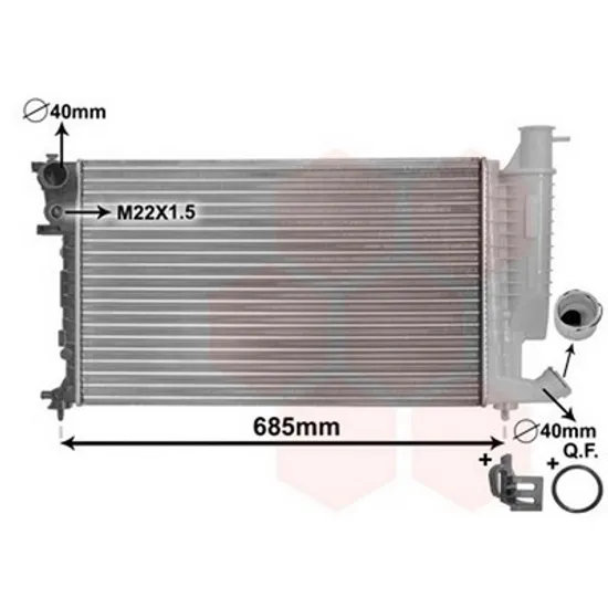 Radiator Motor CITROEN XSARA 1997->2005 Radiator 1.4-1.6-1.8cc siVTS 61x38 +AC VALEO 1997->2000 Perioada 1997 1998 1999 2000 2001 2002 2003 2004 2005