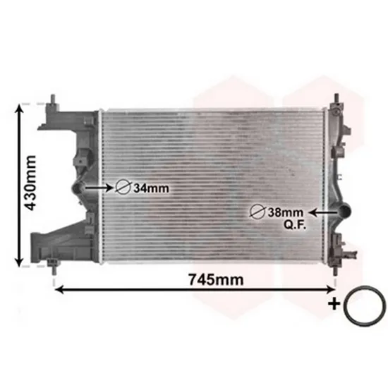 Radiator Motor OPEL ASTRA J 2009->2015 Radiator apa 1.3-1.7 diesel (58x39,5) (KOYO) Perioada 2009 2010 2011 2012 2013 2014 2015 2016