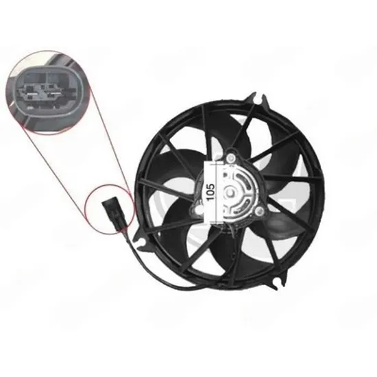 Ventilator Motor PEUGEOT 807 2002->2010 Ventilator 3.0 benzina - 1.6-2.0-2.2 diesel (340 mm) (2PIN) Perioada 2002 2003 2004 2005 2006 2007 2008 2009 2010