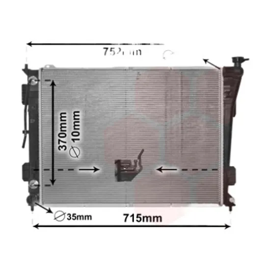 Radiator apa HYUNDAI i45 2009->2015 pentru 2.0, perioada 2009 2010 2011 2012 2013 2014
