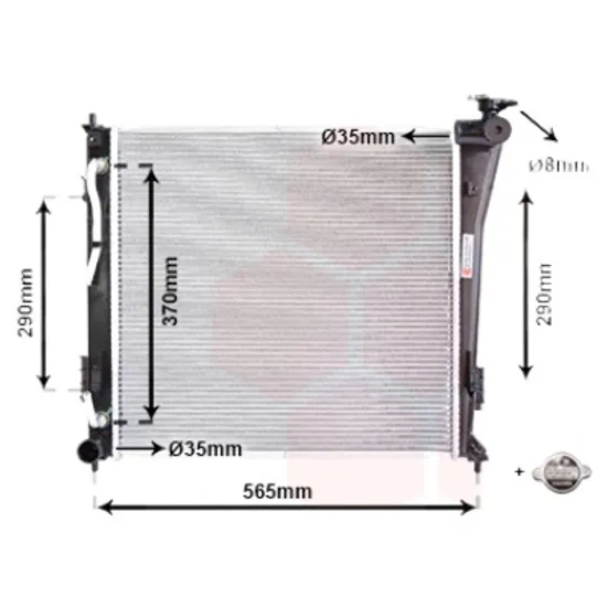 Radiator apa HYUNDAI i40 2012-> 1.7 CRDi 100KW 136CP , pentru motor D4FD perioada 2012 2013,2014,2015,2016 2017