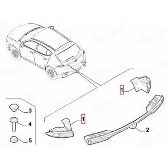 Stop Spate ALFA ROMEO TONALE 2022-> Lampa stop spate exterior LED (O) STANGA Perioada 2022 2023 2024 2025