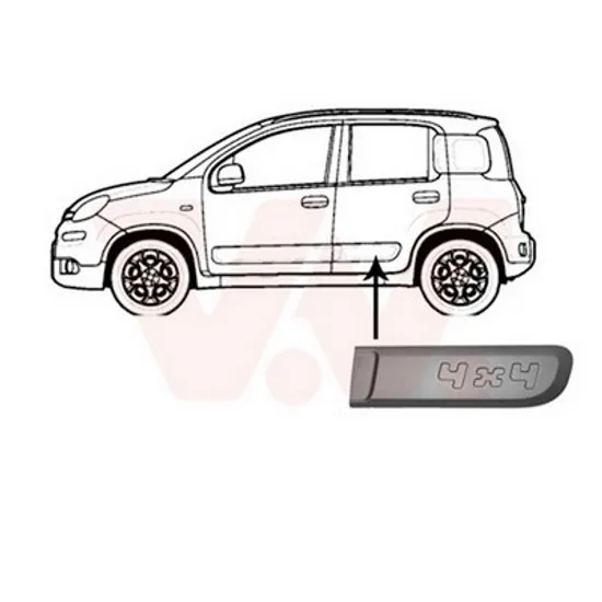 Bandou Usa FIAT PANDA 312 2012-> Bandou usa spate 4x4 stanga, Perioada 2012 2013 2014 2015 2016 2017 2018
