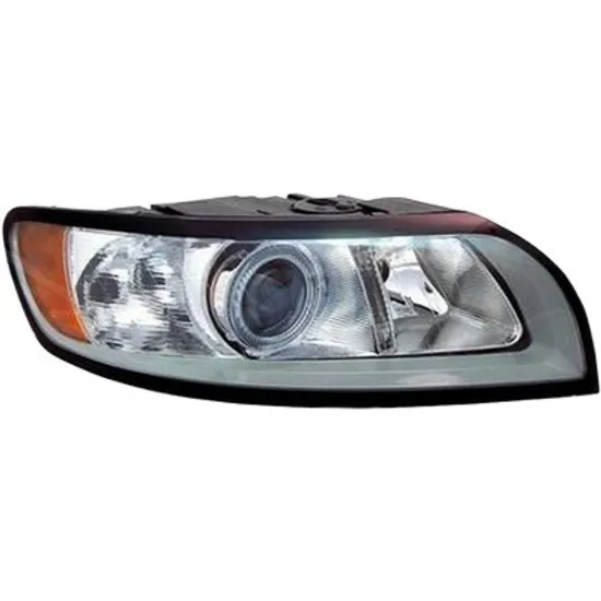 Far dreapta VOLVO S40 2 2004->2012 perioada 2010 2011 2012 cu motor reglaj, semnal galben, cu reglaj electric, cu bec H7, cu bec H9