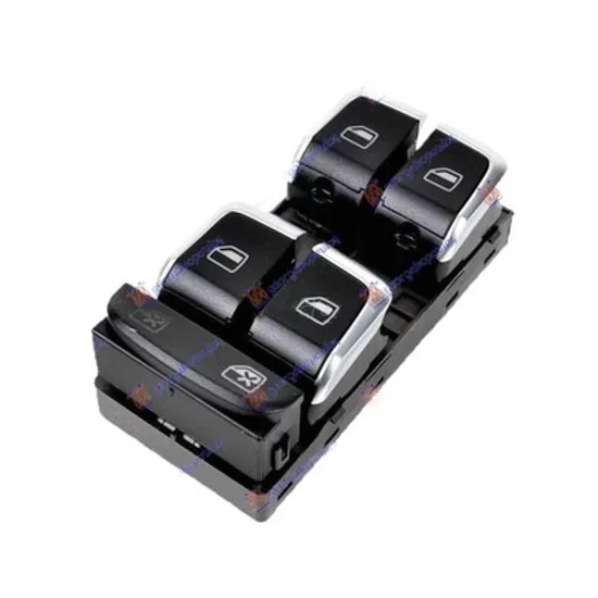 Buton Geamuri AUDI A4 B8 2007->2015 Panou buton comanda geamuri fata (Quatern)(10pin)(crom/negru) stanga Perioada 2007 2008 2009 2010 2011 2012 2013 2014 2015