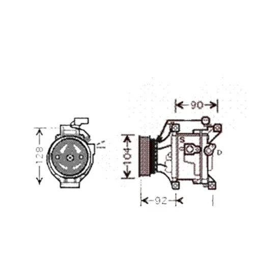 Compresor aer conditionat TOYOTA COROLLA Verso 1997->2007 2.0 D-4D 66KW 90CP , pentru motor 0 perioada 2002 2003 2004