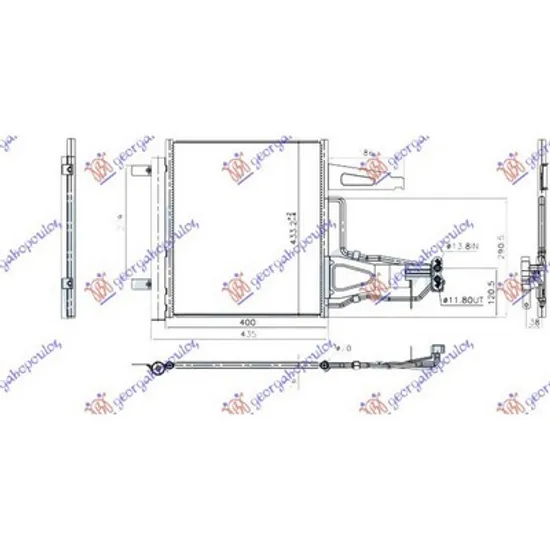 Radiator Aer Conditionat VW UP 2011-> Radiator aer conditionat 1.0 TSi benzina (400x430x16) Perioada 2016 2017 2018 2019 2020 2021 2022