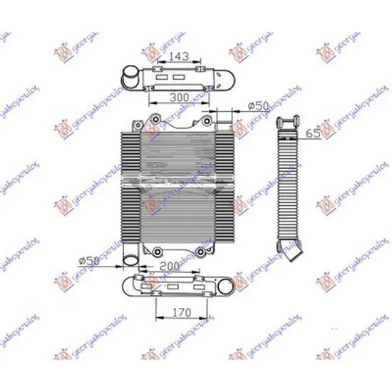 Intercooler ISUZU D-MAX 1 2002->2012 Radiator intercooler 2.5/3.0 D diesel 376x375x65 2007->2013 Perioada 2007 2008 2009 2010 2011 2012