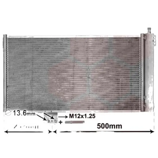 Radiator aer conditionat PEUGEOT 208 1 2012->2018 1.6 BlueHDi 120 88KW 120CP , pentru motor BHZ (DV6FC) perioada 2013 2014,2015,2016,2017 2018