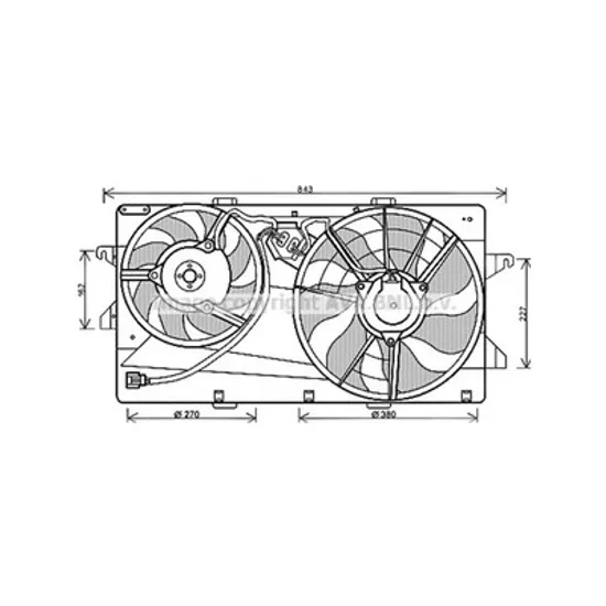 Ventilator Motor FORD TRANSIT 2000->2006 Electroventilator complet dublu 2.3L benzina-2.4?D cu aer conditionat, Perioada 2000 2001 2002 2003 2004 2005 2006