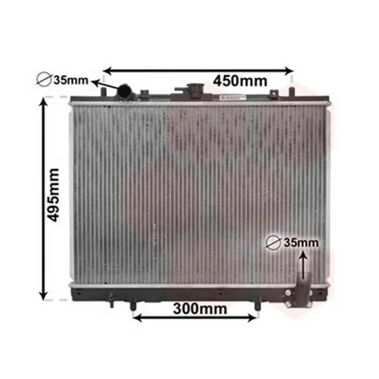Radiator Motor MITSUBISHI L200 1996->2007 Radiator apa pentru 2,5 turbo diesel cu/fara aer conditionat 42,5x60 Perioada 1996 1997 1998 1999 2000 2001 2002 2003 2004 2005 2006