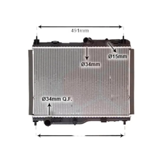 Radiator apa FORD ECOSPORT 2012-> 1.0 EcoBoost 92KW 125CP , pentru motor M1JC, M1JJ, M1JU perioada 2013 2014,2015,2016,2017 2018