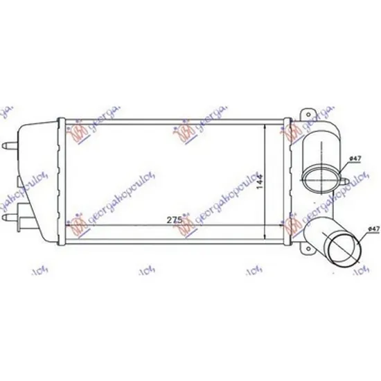Intercooler CITROEN C2 2003->2017 Radiator intercooler 1,4HDi (275x147x64) Perioada 2003 2004 2005 2006 2007 2008 2009 2010
