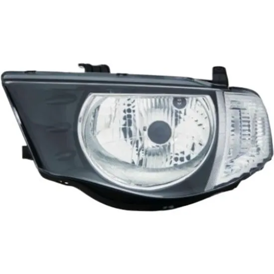 Far dreapta MITSUBISHI L 200 2005->2015 perioada 2007 2008 2009 2010 2011 2012 2013 2014 2015 pana la an de fabricatie 2009, fara motor reglaj, semnal alb, pentru vehicule cu cabina dubla, cu reglaj electric, cu bec H4