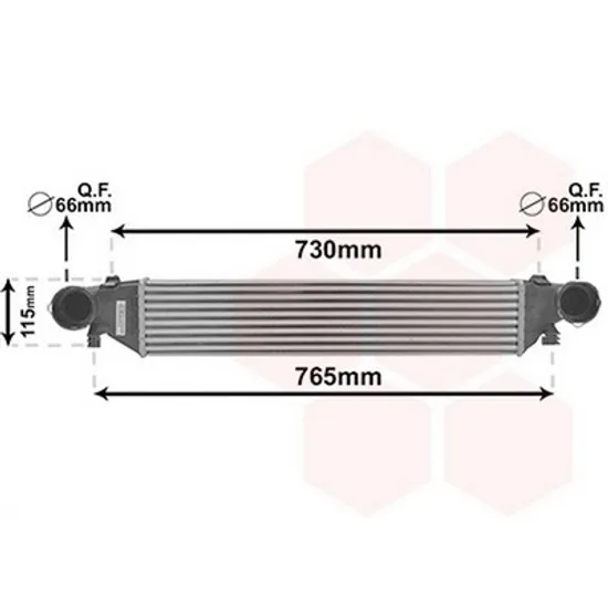 Intercooler MERCEDES CLK C209 2002->2009 Radiator intercooler benzina/ diesel (65x132x55) Perioada 2002 2003 2004 2005 2006 2007 2008 2009 2010