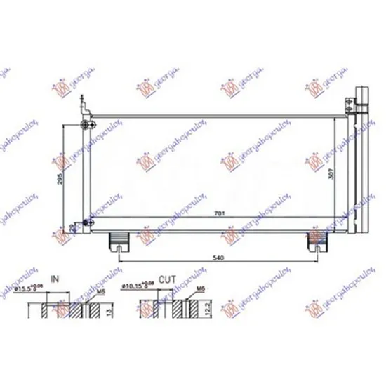 Radiator Aer Conditionat LEXUS RX 2008->2015 Radiator aer conditionat RX 450 3.5i-24V HYBRID 70x31 Perioada 2009 2010 2011 2012 2013 2014 2015
