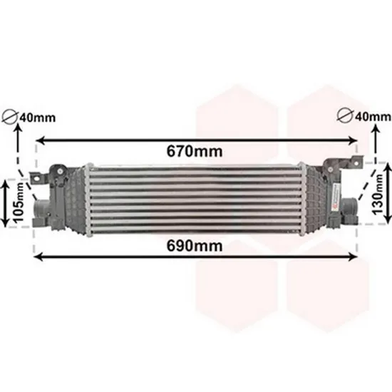 Intercooler MAZDA 2 2003->2007 Radiator intercooler 1,4 - 1,6TDCi (45x145x50) Perioada 2003 2004 2005 2006 2007