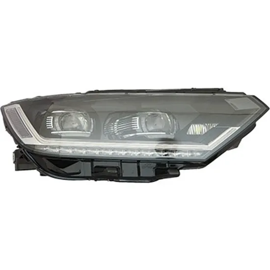 Far dreapta VW PASSAT B8 2014-> perioada 2014 2015 2016 2017 2018 2019 pana la an de fabricatie 2020, fara motor reglaj, fara unitate de control, semnal transparent, pentru vehicule cu control adaptiv a fazei lungi, cu reglaj electric, cu bec LED