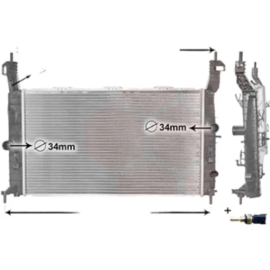 Radiator apa OPEL MERIVA A 2003->2010 pentru 1.6, perioada 2006 2007 2008 2009 2010